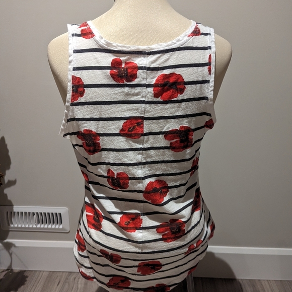White striped poppy tank top - Picture 2 of 3
